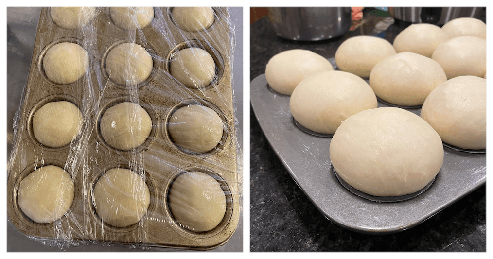 The edges of the rolls should almost touch.