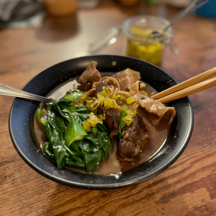 I also like to cook hot pot beef such as rib eye or pork belly in a pot of water to add to the soup.